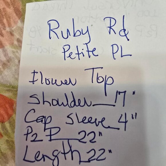 PL Ruby Rd Top with Bead Detail in orange and green flowers on white 60% Cotton - Picture 7 of 7